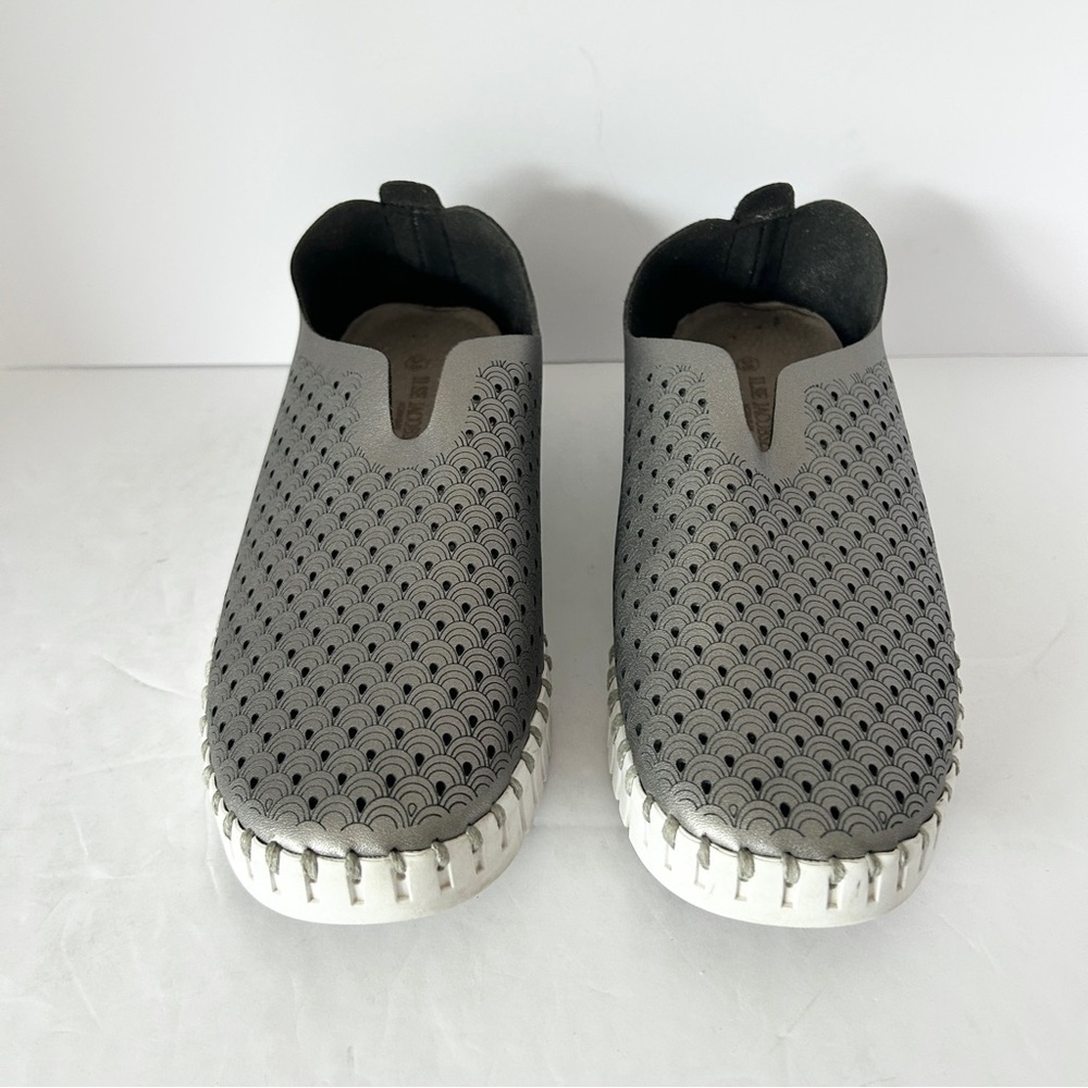 Ilse Jacobsen Tulip 3576 Slip On Comfort Shoe Flat Perforated Gunmetal EU38 US 8 - Picture 4 of 12
